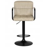 Набор 2 шт Стул барный DOBRIN KRUGER ARM BLACK, бежевый вельвет (LAR-E2041-04)