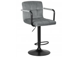 Стул барный DOBRIN KRUGER ARM BLACK, серый велюр (MJ9-75)