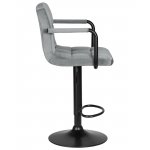 Стул барный DOBRIN KRUGER ARM BLACK, серый велюр (MJ9-75) Стул барный DOBRIN KRUGER ARM BLACK, серый велюр (MJ9-75)