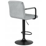 Набор 2 шт Стул барный DOBRIN KRUGER ARM BLACK, серый велюр (MJ9-75)