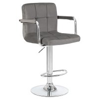 Стул барный DOBRIN KRUGER ARM, серый велюр (MJ9-75)