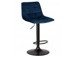 Стул барный DOBRIN TAILOR BLACK, синий велюр (MJ9-117)