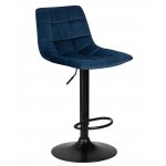 Стул барный DOBRIN TAILOR BLACK, синий велюр (MJ9-117)