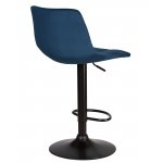 Стул барный DOBRIN TAILOR BLACK, синий велюр (MJ9-117)