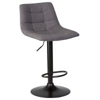 Стул барный DOBRIN TAILOR BLACK, серая ткань (188-55)