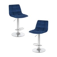 Набор 2 шт Стул барный DOBRIN TAILOR, синий велюр (MJ9-117)