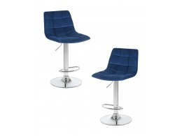 Набор 2 шт Стул барный DOBRIN TAILOR, синий велюр (MJ9-117)