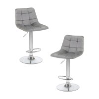 Набор 2 шт Стул барный DOBRIN TAILOR, серый велюр (MJ9-75)