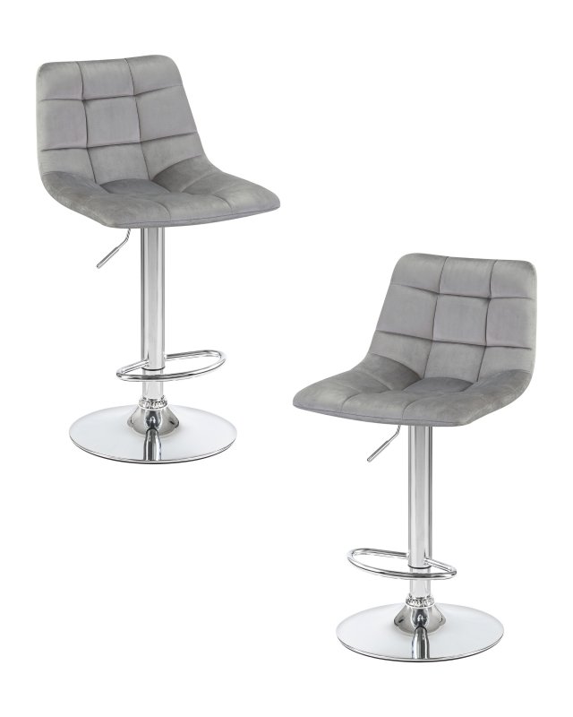 Набор 2 шт Стул барный DOBRIN TAILOR, серый велюр (MJ9-75)