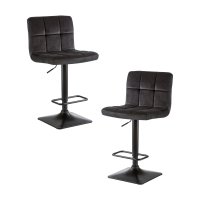 Набор 2 шт Стул барный DOBRIN DOMINIC, черный велюр (MJ9-101)