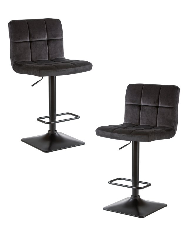 Набор 2 шт Стул барный DOBRIN DOMINIC, черный велюр (MJ9-101)
