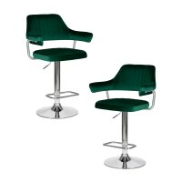 Набор 2 шт Стул барный DOBRIN CHARLY, зеленый велюр (MJ9-88)