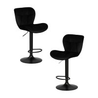 Набор 2 шт Стул барный DOBRIN BARNY BLACK, черный велюр (MJ9-101)