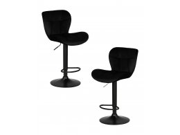 Набор 2 шт Стул барный DOBRIN BARNY BLACK, черный велюр (MJ9-101)