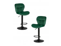 Набор 2 шт Стул барный DOBRIN BARNY BLACK, зеленый велюр (MJ9-88)
