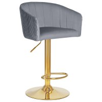 Стул барный DOBRIN DARCY GOLD, серый велюр (1922-19) Стул барный DOBRIN DARCY GOLD, серый велюр (1922-19)