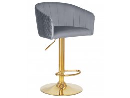 Стул барный DOBRIN DARCY GOLD, серый велюр (1922-19)
