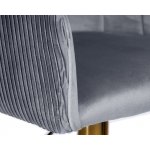 Стул барный DOBRIN DARCY GOLD, серый велюр (1922-19)