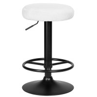 Табурет барный DOBRIN TEDDY BLACK, белое букле