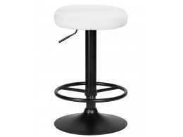 Табурет барный DOBRIN TEDDY BLACK, белое букле