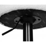 Табурет барный DOBRIN TEDDY BLACK, белое букле