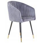 Стул обеденный DOBRIN MARY, серый велюр (1922-19)