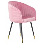 Стул обеденный DOBRIN MARY, розовый велюр (1922-16)