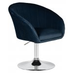Кресло дизайнерское DOBRIN EDISON, синий велюр (1922-20) Кресло дизайнерское DOBRIN EDISON, синий велюр (1922-20)