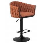 Стул барный DOBRIN LEON, оранжевая ткань (LAR 275-27)