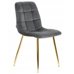 Стул обеденный DOBRIN ALEX, золотые ножки, темно-серый велюр (V108-91)