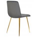 Стул обеденный DOBRIN ALEX, золотые ножки, темно-серый велюр (V108-91)