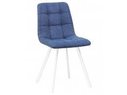 Стул обеденный DOBRIN ALEX SQUARE, белые ножки, синяя ткань (UF860-14B)