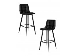 Набор 2 шт Стул барный DOBRIN NICOLE, черные матовые ножки, черная экокожа (P-01) Набор 2 шт Стул барный DOBRIN NICOLE, черные матовые ножки, черная экокожа (P-01)