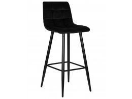 Стул барный DOBRIN NICOLE, черные матовые ножки, черный велюр (108-77)