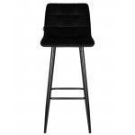 Стул барный DOBRIN NICOLE, черные матовые ножки, черный велюр (108-77)