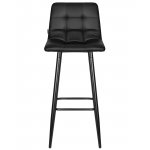 Набор 2 шт Стул барный DOBRIN NICOLE, черные матовые ножки, черная экокожа (P-01)