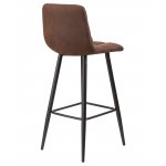 Стул барный DOBRIN NICOLE, черные матовые ножки, коричневая микрофибра (PK-03)