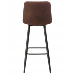 Стул барный DOBRIN NICOLE, черные матовые ножки, коричневая микрофибра (PK-03)