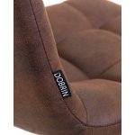 Стул барный DOBRIN NICOLE, черные матовые ножки, коричневая микрофибра (PK-03)