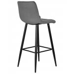 Стул барный DOBRIN NICOLE, черные матовые ножки, темно-серый велюр (108-91)