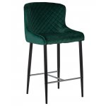 Набор 2 шт Стул полубарный DOBRIN CHRISTIAN'65, черные ножки, зеленый велюр (V108-64)
