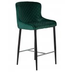 Набор 2 шт Стул полубарный DOBRIN CHRISTIAN'65, черные ножки, зеленый велюр (V108-64)