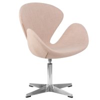 Кресло дизайнерское DOBRIN SWAN, бежевая ткань IF1, алюминиевое основание