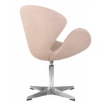 Кресло дизайнерское DOBRIN SWAN, бежевая ткань IF1, алюминиевое основание