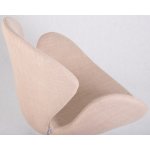 Кресло дизайнерское DOBRIN SWAN, бежевая ткань IF1, алюминиевое основание