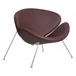 Набор 2 шт Кресло дизайнерское DOBRIN EMILY, коричневый винил YP5, хромированная сталь