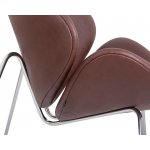 Набор 2 шт Кресло дизайнерское DOBRIN EMILY, коричневый винил YP5, хромированная сталь