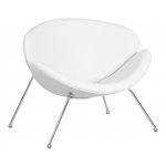 Набор 2 шт Кресло дизайнерское DOBRIN EMILY, белый винил YP17, хромированная сталь