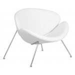 Набор 2 шт Кресло дизайнерское DOBRIN EMILY, белый винил YP17, хромированная сталь