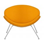 Набор 2 шт Кресло дизайнерское DOBRIN EMILY, желтая ткань AF13, хромированная сталь